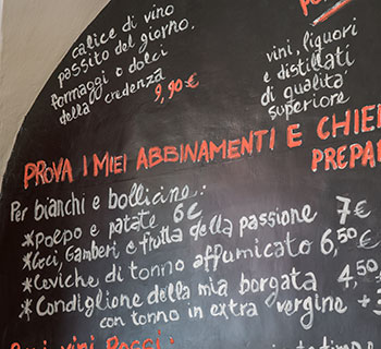 Menu Enoteca di Porta Martina a Imperia